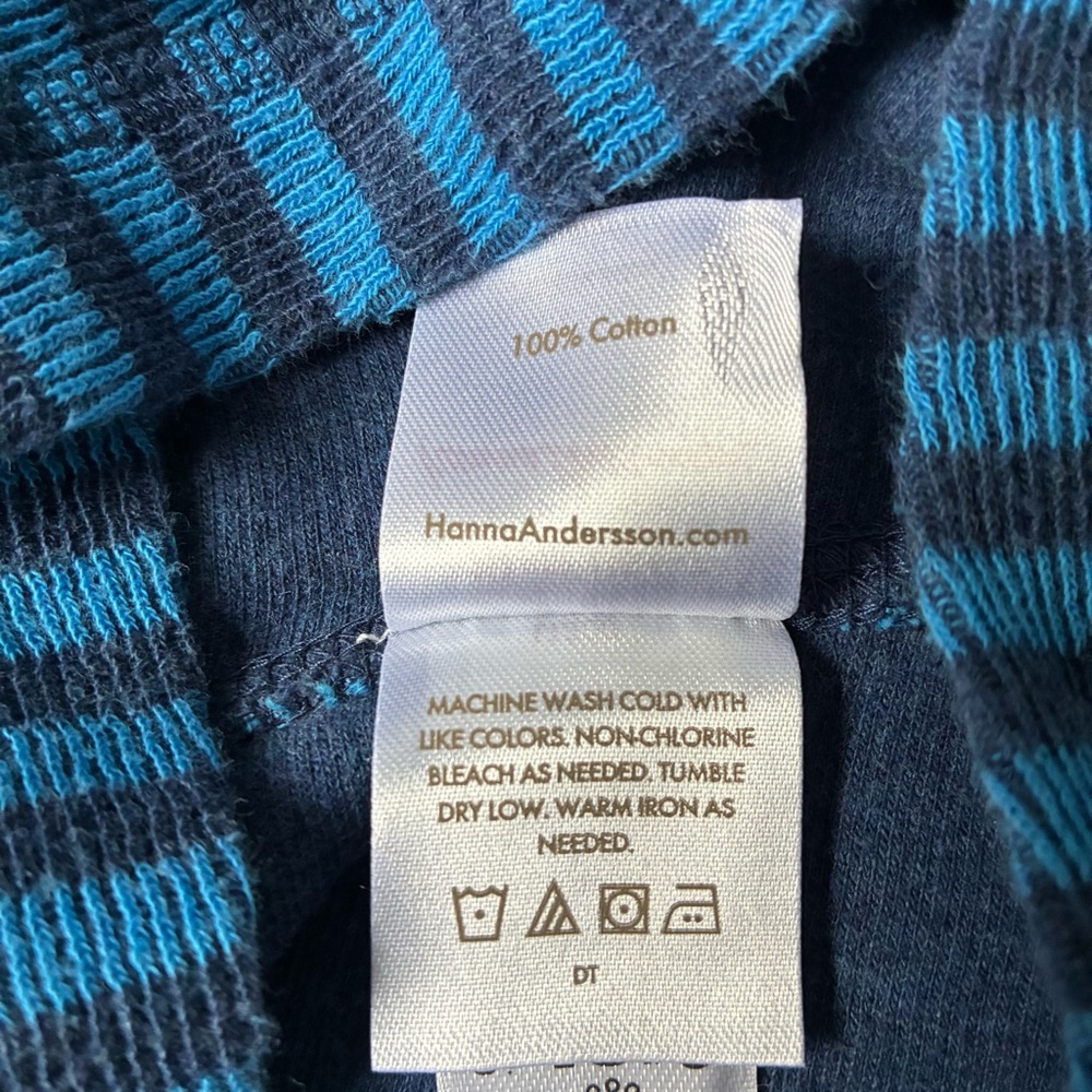 Hanna Andersson Striped Hoodie (Blue/Navy) Size 6-7 - Picture 4 of 4